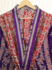 Pure Silk Red Off-White kimono Long Robe Gown Girl's Woman Silk Kimono KMO5410