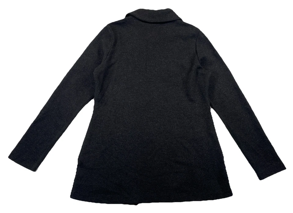 Cardigã feminino Ibex médio Pez preto feito nos EUA mistura de lã merino - Imagem 2 de 4