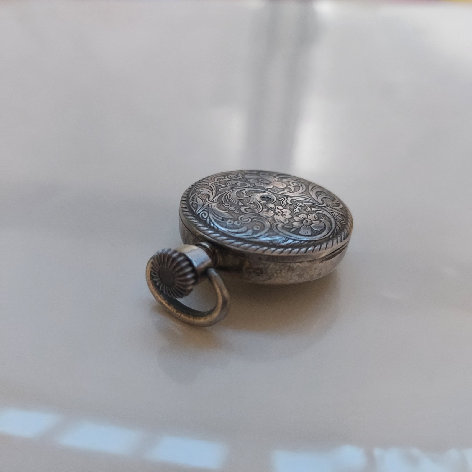 antique solid silver crab hallmark collar pocket … - image 9