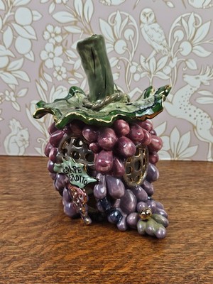 Heather Goldminc 2001 Blue Sky Clayworks  Grape Grotto  Tealight Candle House
