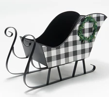 Buffalo Check Decorative Metal Sleigh by Valerie H227858