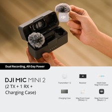 DJI Mic Mini 2 2 TX  1 RX  Charging Case Wireless Lavalier Microphone Vlog