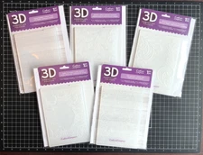 Crafter's Companion 5x7 3D Embossing Folders SWIRLS, INDIAN, ROSE, ZEN or LACE