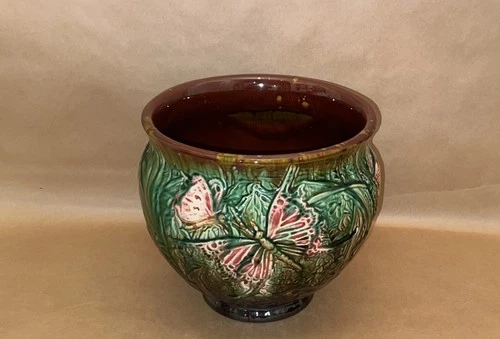Weller Pottery American Arts & Crafts Blended Majolica Butterfly Jardiniere