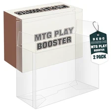 2 Pack MTG Play Booster Box Protector PET Plastic Clear Play Booster Display ...