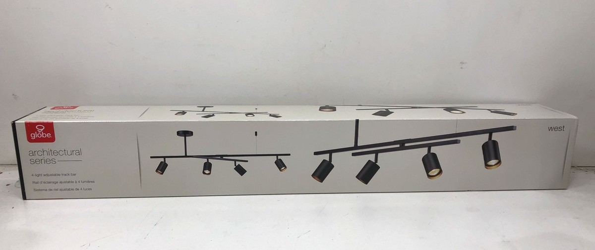 Globe Electric 57500 4-Light Matte Black Track Lighting New | eBay