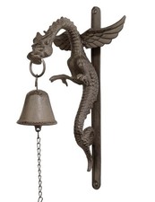 Vtg Cast Iron Florentine Dragon Gothic Doorbell Wall Mounted Sculpture Patina Vtg Cast Iron Florentine Dragon Gothic Doorbell Wall Mounted Sculpture Patina - Image 1
