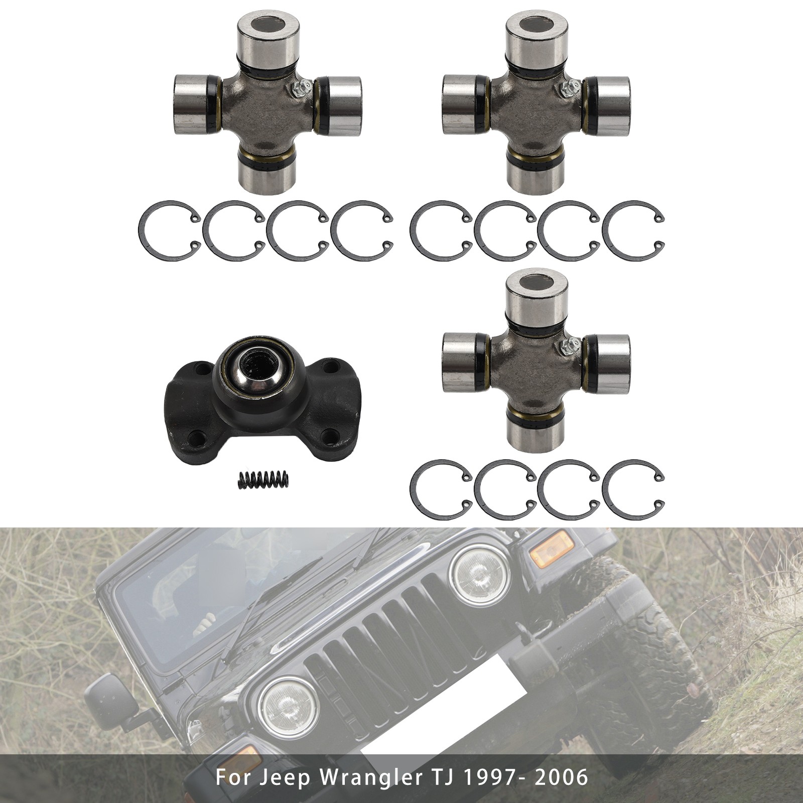 Double Cardan Joint 211355X + 5-153X For Jeep Wrangler Cherokee XJ TJ thumbnail 4