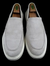 Allen Edmonds "HAYES" Men's SLIP-ON Comfort Loafers 13 D Light Grey Suede (616N)