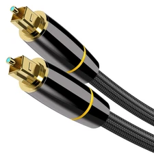 TOSLINK Cable, Optical Audio Cable (6.6 Feet/2 Meter), Digital Fiber Optic Cable