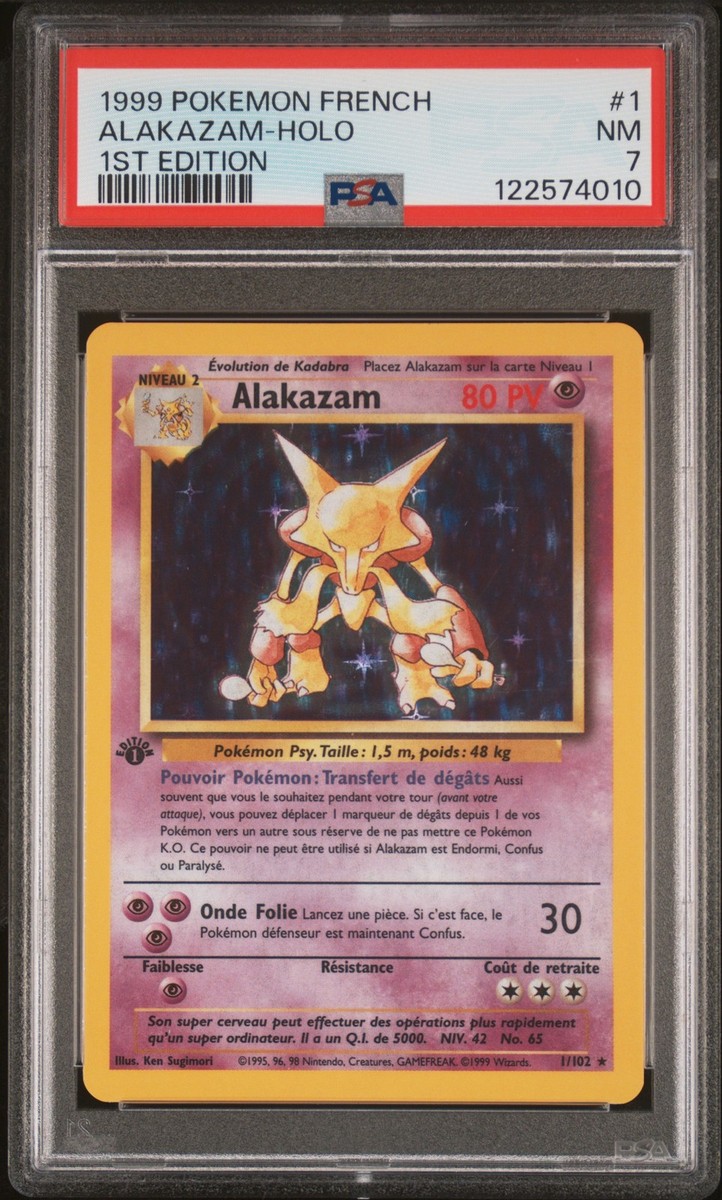 ポケットモンスター パール　海外　フランス 1999 POKEMON FRENCH 1ST ED #1 ALAKAZAM-HOLO PSA 7 | eBay