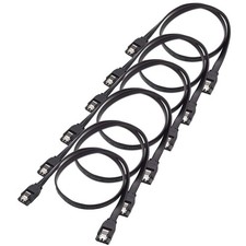 6 Pack SATA III Cable Straight 6Gbps HDD SSD Data Cord Locking Latch 16 In