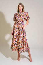 Garden Harmony Woven Midi Dress