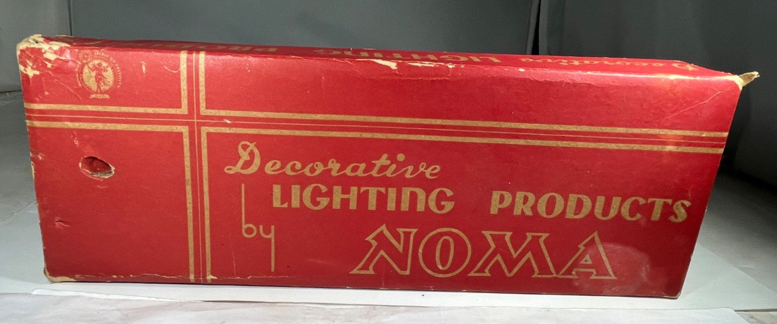 VHTF Single NOMA Christmas Light w/ Metal Base Orig. Box Dated 1922