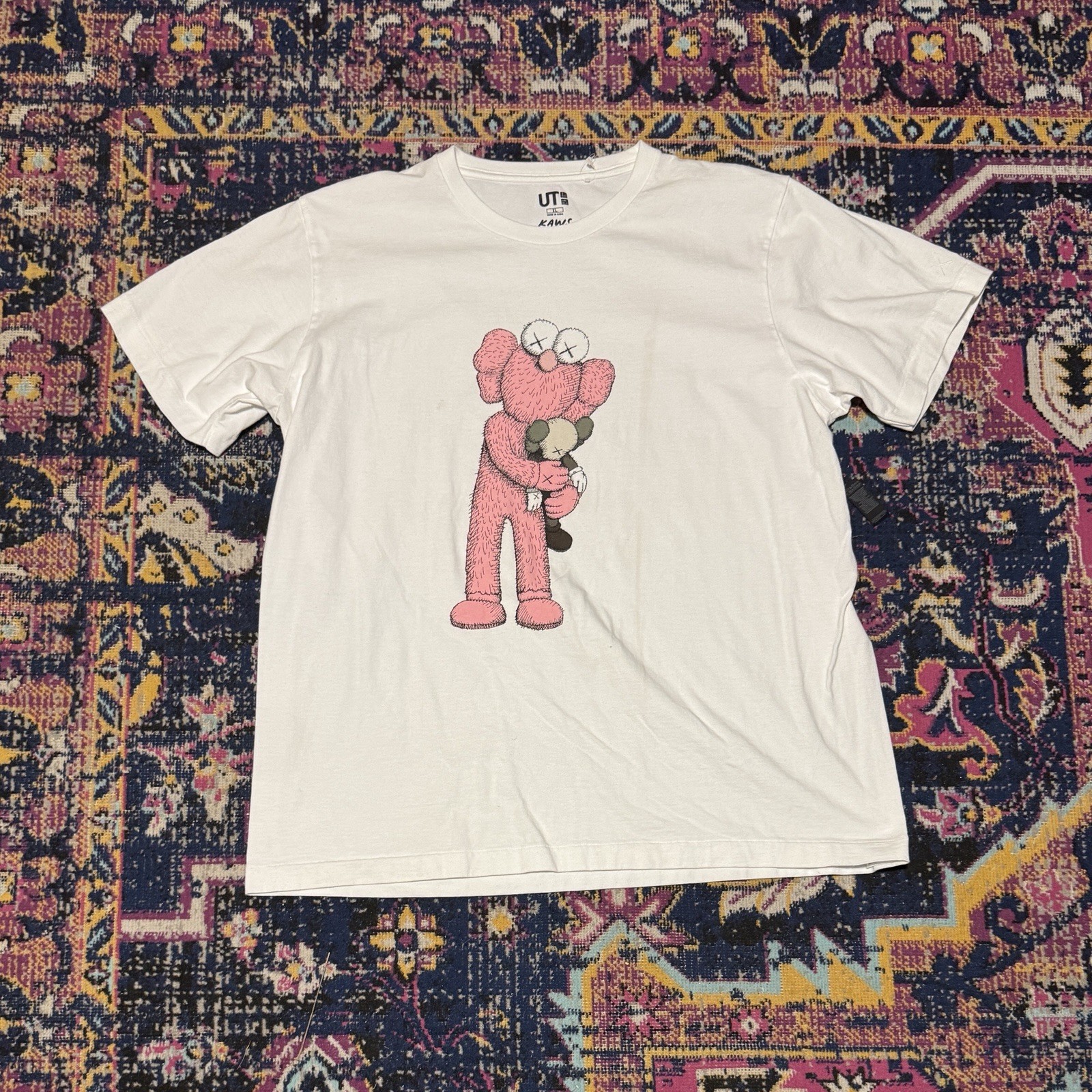 UNIQLO X KAWS Pink BFF Tee White Mens Size X-Large