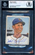 Mel Parnell Beckett BAS Signed 1950 Bowman Autograph