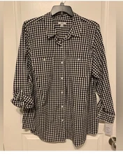 Croft And Barrow Black And White Gingham Shirt Size 2X