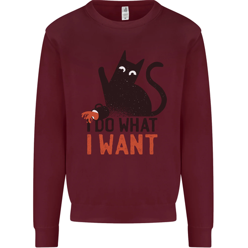 I Do What I Want Funny Cat Kids Sweatshirt Jumper - Picture 66 of 72