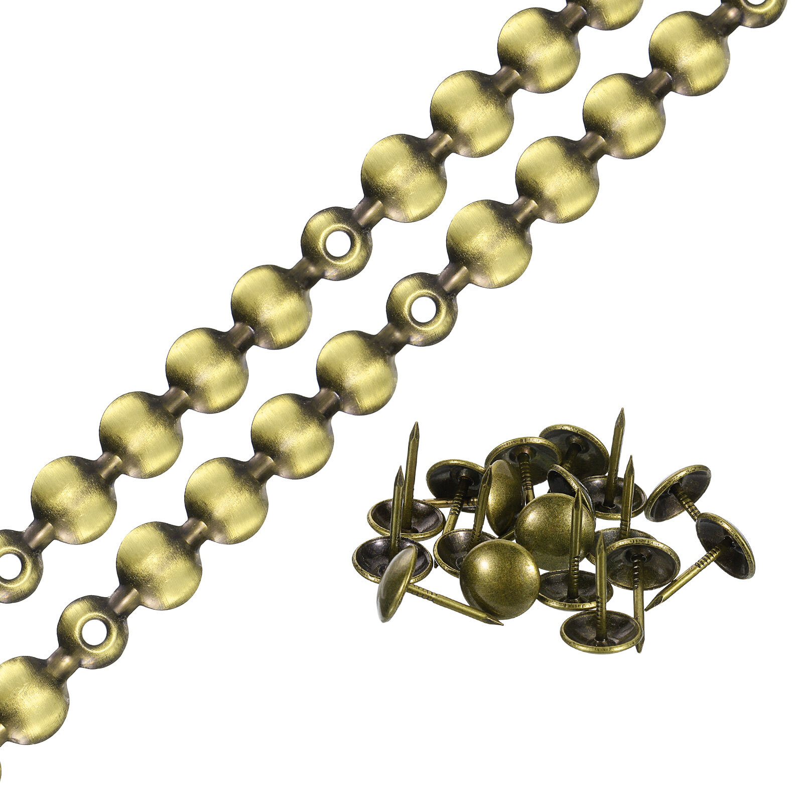 2Pcs 1Meter Glossy Upholstery Tacks Strips Trim Sofa Decorative Nails, Bronze