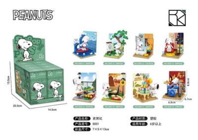 Snoopy Puzzle Series Blind Box Case Of 8 pcs Brand New Peanuts