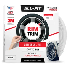 ALL-FIT Rim Trim Wheel Protection Strips Prevent Curb Rash and Scratches (WHITE)