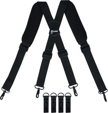 Tactical Duty Belt Suspenders with Metal Hook,Men Padded Police Harness