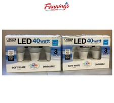 Opened 6 PACK - FEIT 7 Watt DIMMABLE LED BULBS 40 W Replacement SOFT WHITE