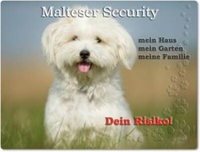 Warnschild - Schild aus Aluminium - Motiv: Malteser Security 01