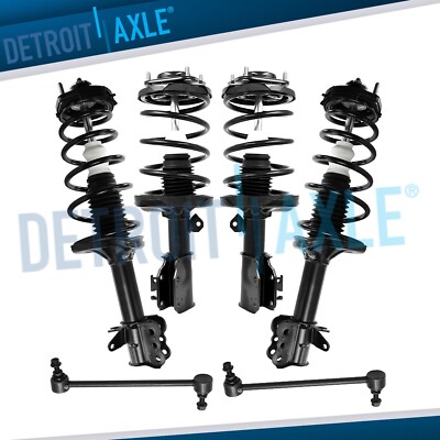 Front Rear Struts w/ Coil Spring Sway Bars Kit for 2001 2002 2003 Mazda Protege