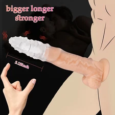 Reusable Penis Extender Sleeve Male Penis Electric Ring Sleeve Delay Ejaculation