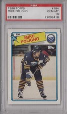 Mike Foligno 1988 Topps PSA 10 Gem Mint Graded Card Buffalo Sabres #184