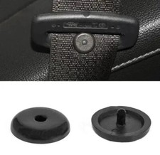Black Seat Belt Button Buckle Stop Universal Fit Stopper Kit Snaps On Lot D1.l