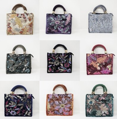 Neu Leder Clutch Damentasche Blumenmuster Tasche Crossbody Handtasche Schultertasche