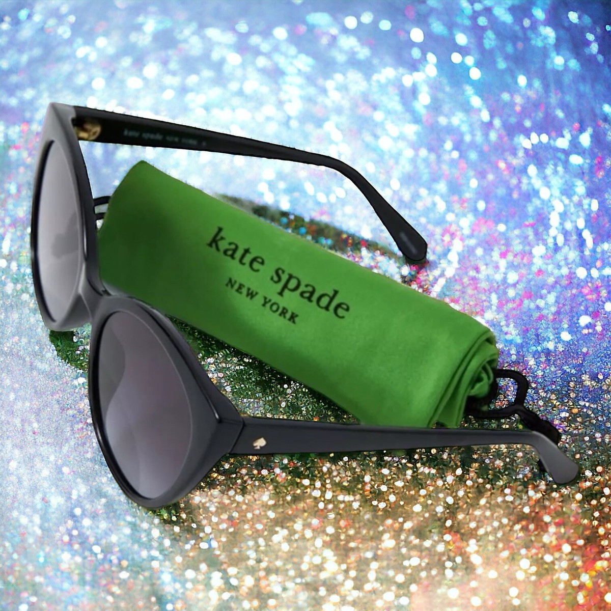 New Kate Spade Samantha Cat Eye Sunglasses Kate Spade Samantha Black Cat Eye Sunglasses | Audrey main image 4