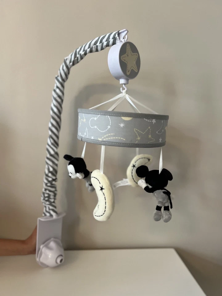 Disney Baby Mickey Mouse Gray/Yellow Musical Baby Crib Mobile by Lambs & Ivy - Image 2 of 4