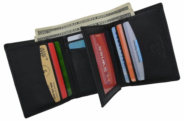 Swiss Marshall RFID Blocking Leather Trifold Wallet - Classic Style, Unisex Gift