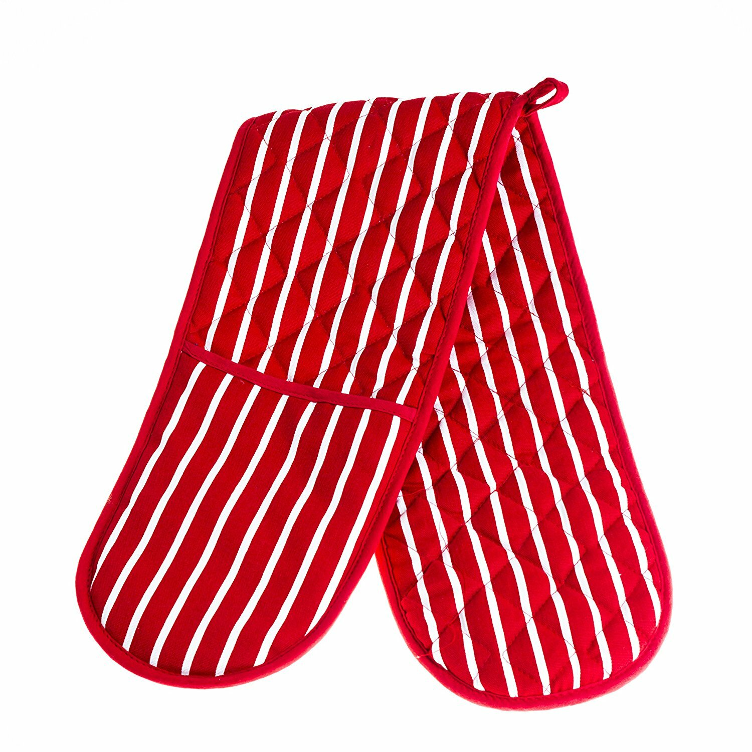 100 Cotton Butcher Stripe Kitchen Apron Quilted Single Double Oven