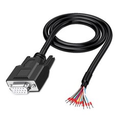 6.56Ft 24AWG VGA Female RS232 15Pin Serial Extension Cable DB15 3Row 15-Pin G...