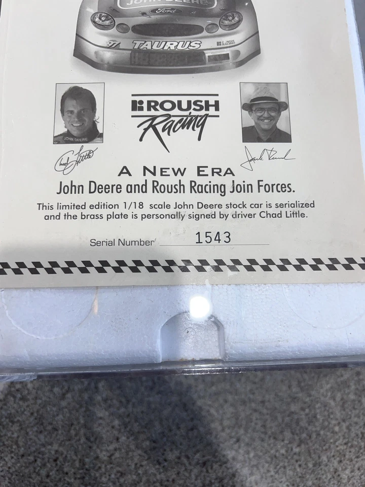 Pontiac 1/18 John Deere Motorsports Chad Little #97 numerado autografiado certificado de autenticidad Foto 2 de 4