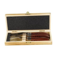 Solex Steakboxset Torro/BBQ Edelstahl Echtholzgriff aus Pakkaholz in Holzbox