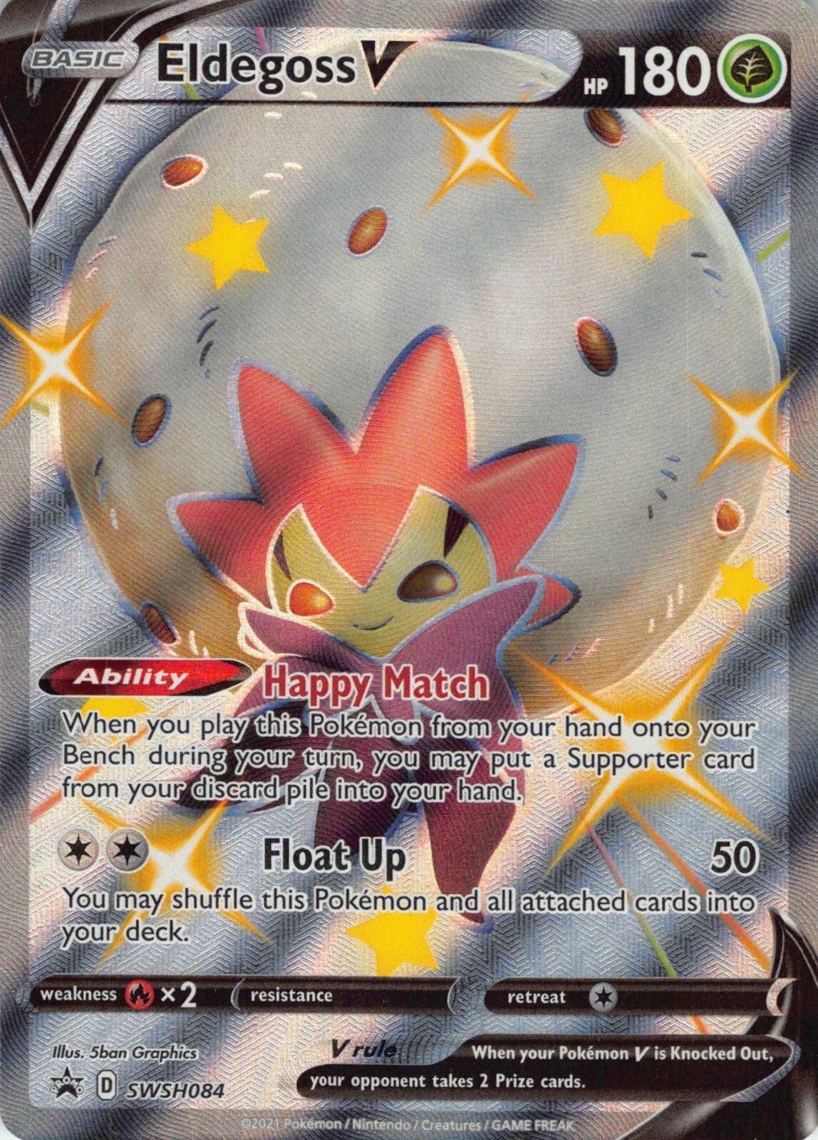 Pokemon Shiny Eldegoss V SWSH084 Black Star Promo TCG Card