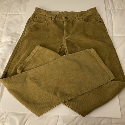 Levi's Corduroy Pants 29x30 Flat Front Straight Leg Cotton Golden Tan New $69