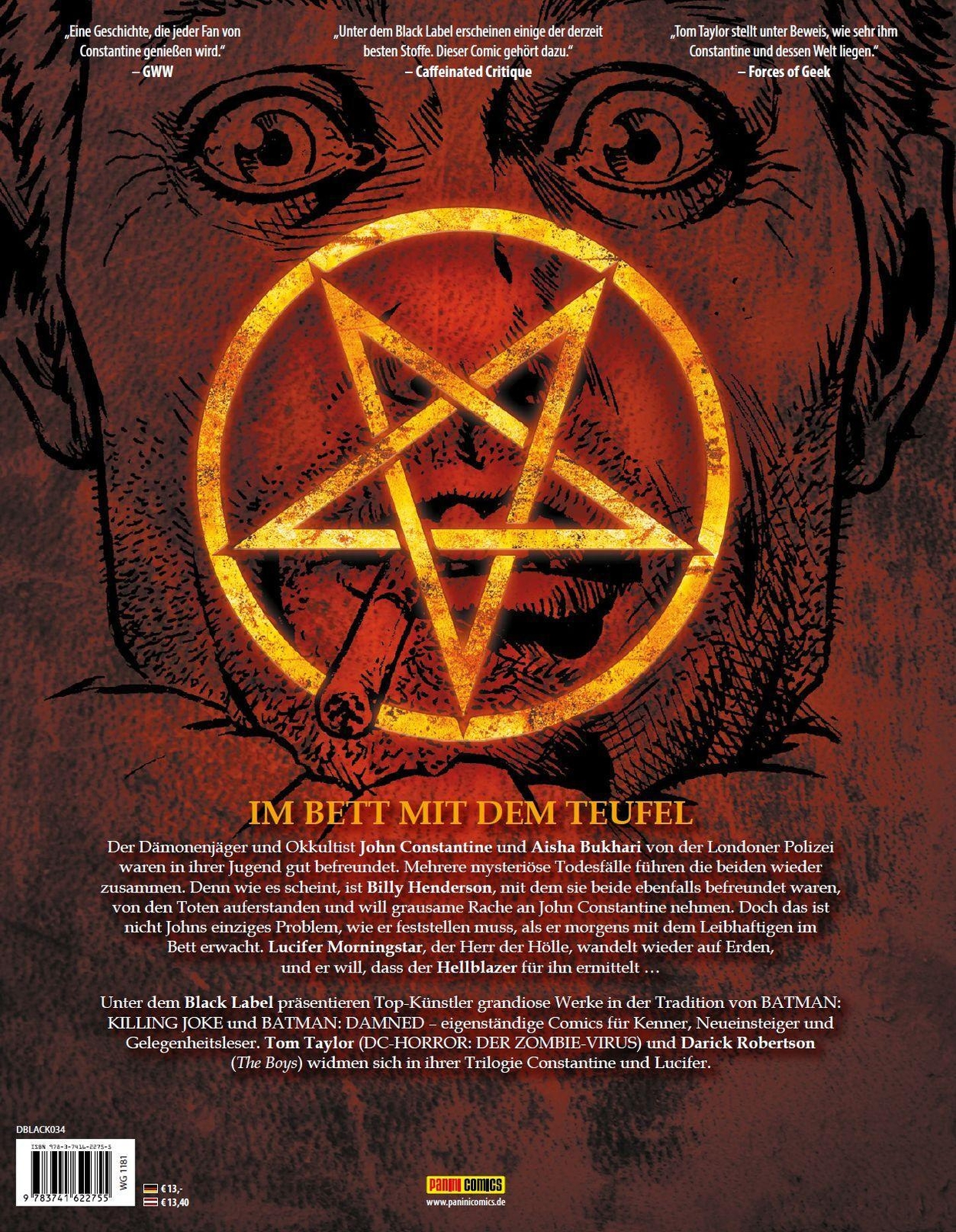 Thumbnail - Tom Taylor (u. A.) | Hellblazer: Gefallene Engel | Buch | Deutsch