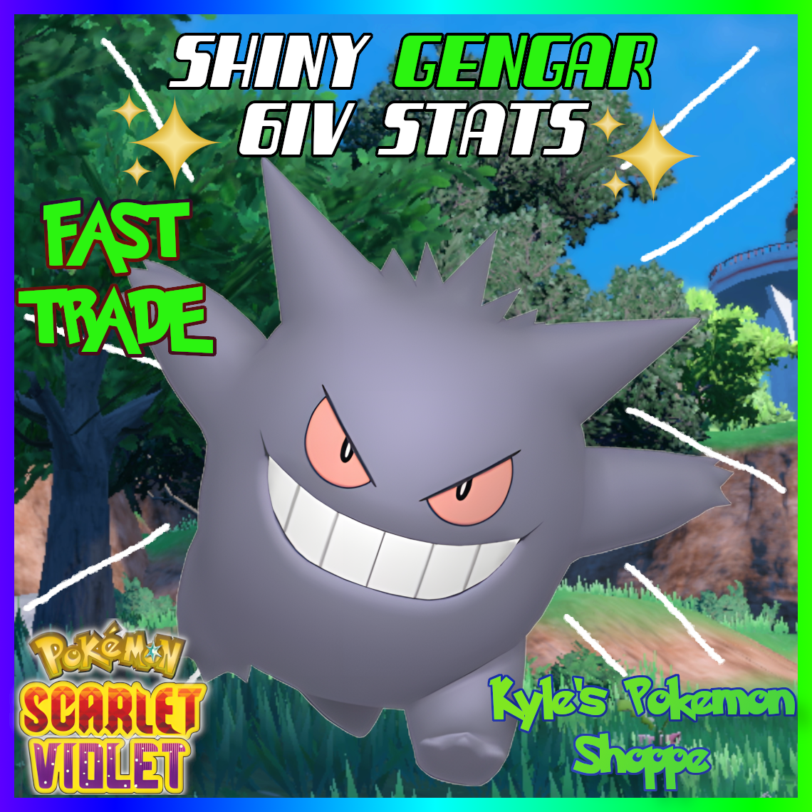 Pokemon Let's Go Shiny Gengar 6IV-AV Trained