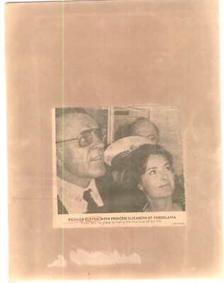 HOLLYWOOD's Richard Burton & YUGOSLAVIA Princess Elizabeth 1974