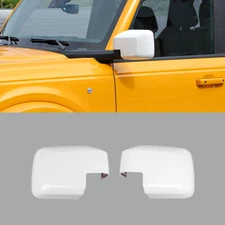 For Ford Bronco 2021-2023 Exterior Rearview Mirror Caps Trim Cover Shell White