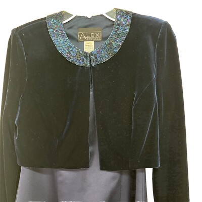 Alex Evenings Petite 2 Piece Dress & Velvet Beaded Jacket Size 8P Back Slit Long | eBay Alex Evenings Petite 2 Piece Dress & Velvet Beaded Jacket Size 8P Back Slit Long | eBay