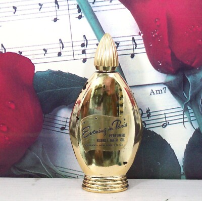 Evening In Paris By Bourjois Bubble Bath Oil 1.0 FL. OZ. VWOB. Golden Bottle