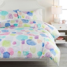 Pottery Barn Teen Watercolor Dots Organic Duvet Cover Twin