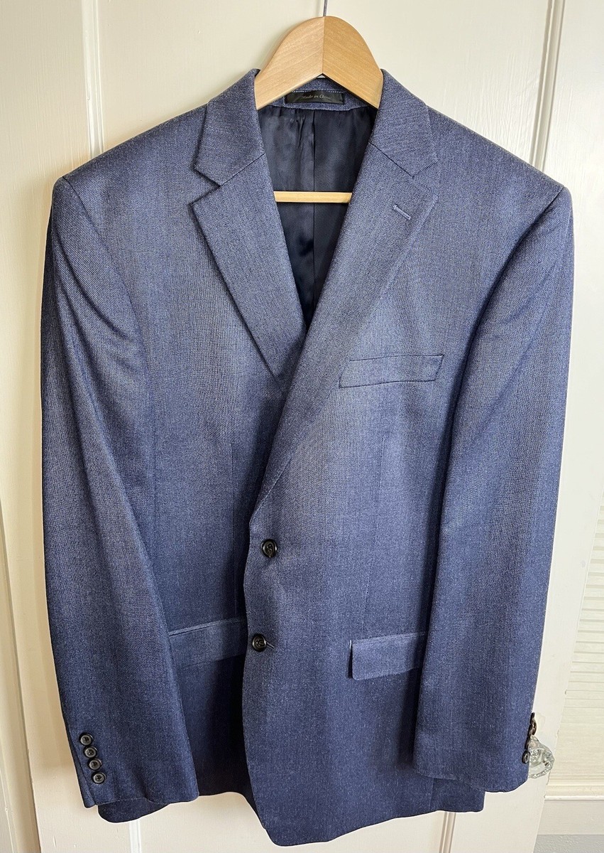 ジャケット・アウター Lauren Ralph LaurenWool Blazer Jacket Lauren Ralph Lauren Mens Size 44L Wool Silk Blue Blazer Coat